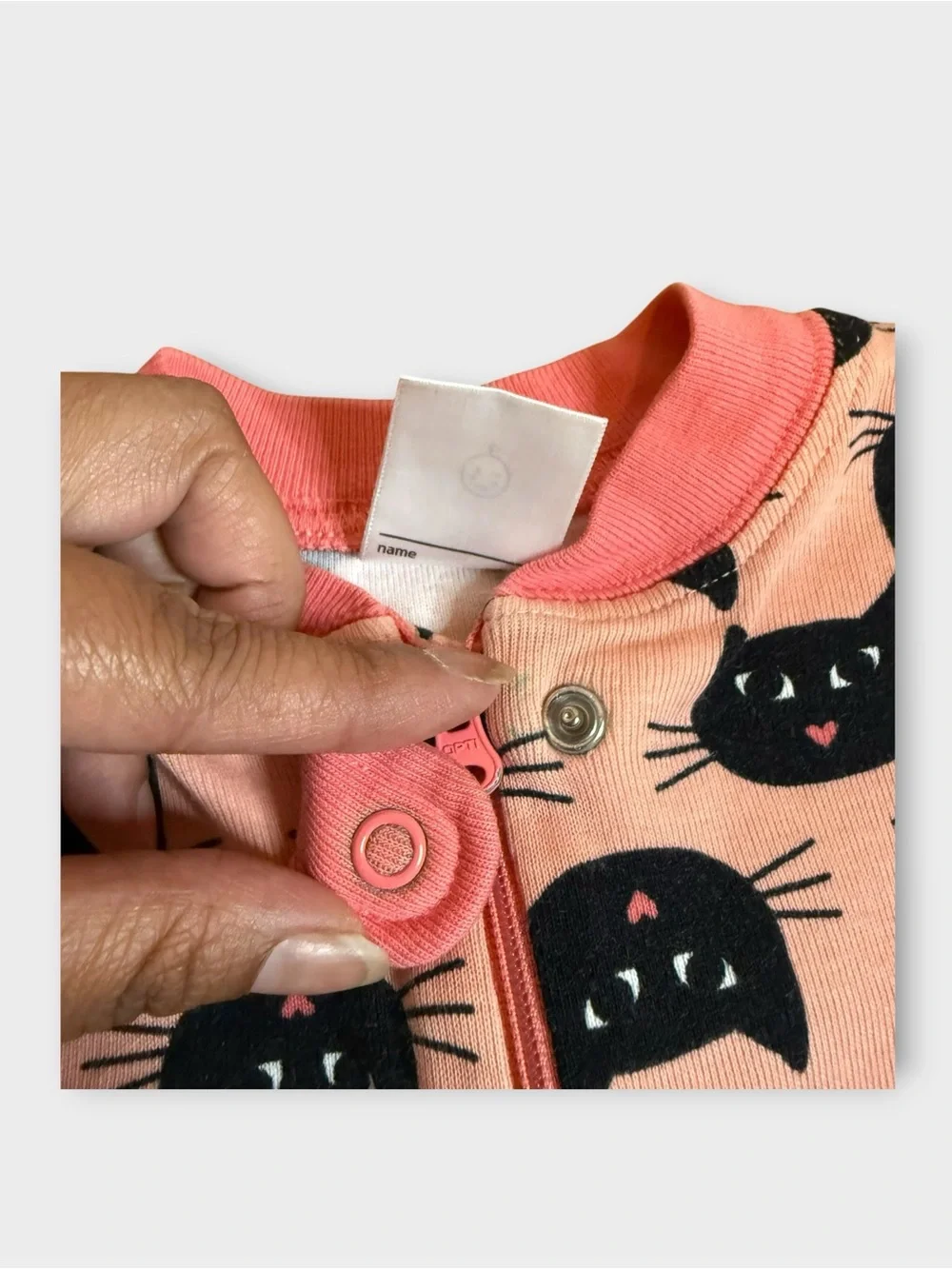 Hanna Andersson Black Cat Pattern Pink Organic Sleeper